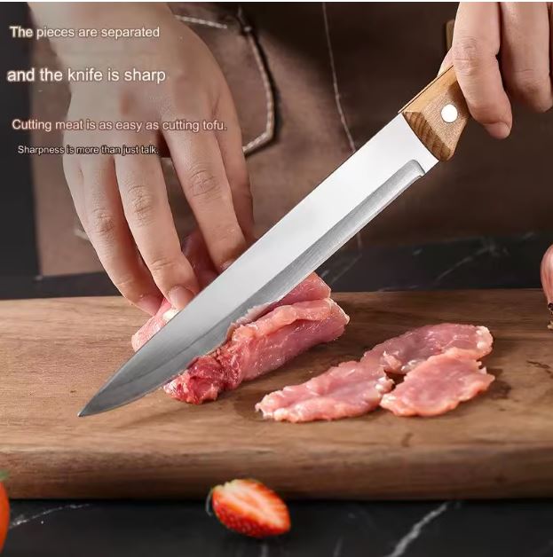 Premium 4-Piece Kitchen Knife Set – High-Carbon Stainless Steel Chef Knives with Ergonomic Triple-Rivet Wooden Handles – Ultra-Sharp Utility & Paring Knives for Slicing and Dicing